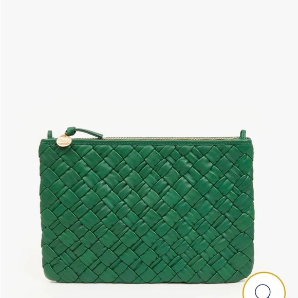 Clare V. Woven Clutch in Fern NWT